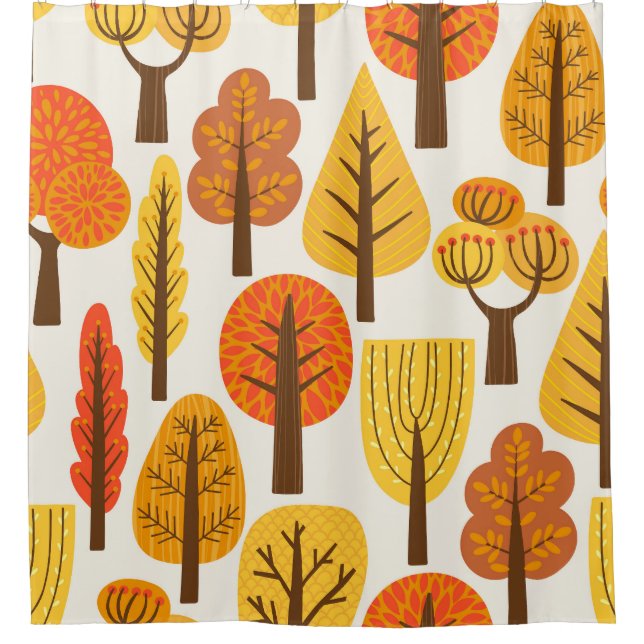 Autumn trees, seamless pattern. (Front)