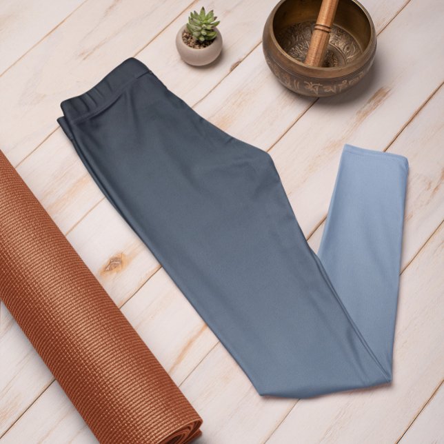 Autumn Trend Colour Powder Blue Ombre Leggings (Mockup 1 Powder Blue)