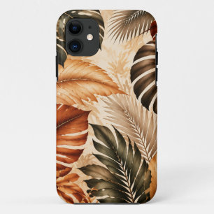 Autumn Tropical Monstera Botanical Pattern iPhone 11 Case