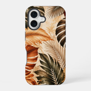 Autumn Tropical Monstera Botanical Pattern iPhone 16 Case