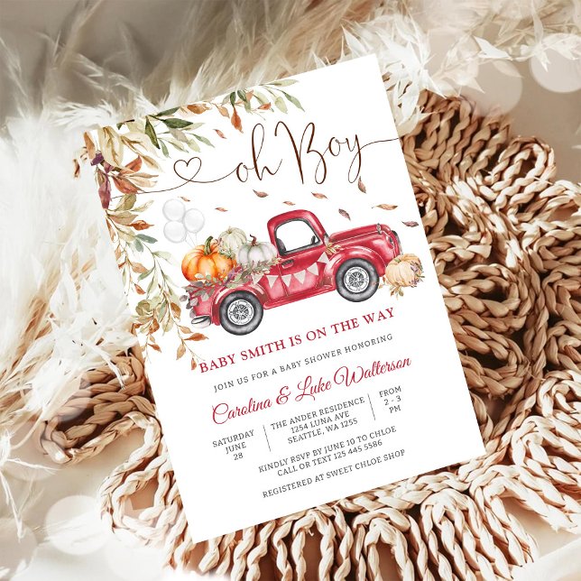 Autumn Truck Baby Shower Invitation (Creator Uploaded)