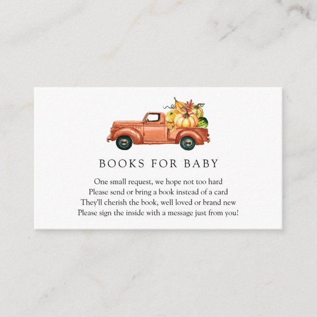 Autumn Truck Drive By Baby shower Cartes de fermet (Devant)