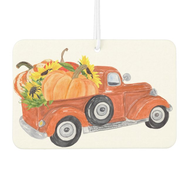 Autumn Truck with Pumpkins Air Freshener (Front)