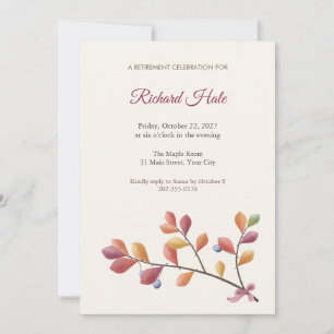 Autumn Tupelo Branch Retirement Party Invitation