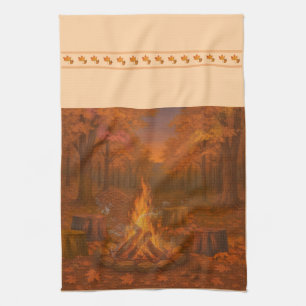 Autumn Twilight Bonfire Kitchen Towels