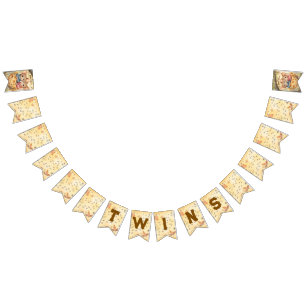 Autumn Twin Baby Shower Bunting Flags