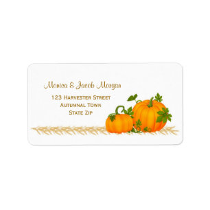 Autumn two pumpkins Label