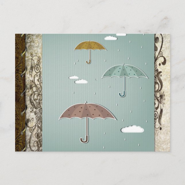 Autumn Umbrellas Postcard (Front)