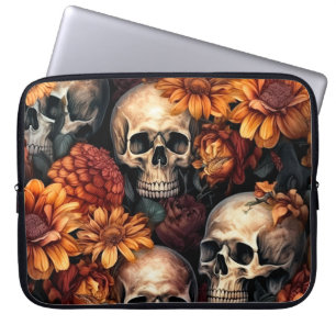 Autumn Vibes 3D Skulls Laptop Sleeve