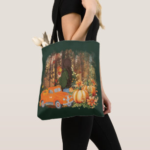 Autumn Vibes, A Car Loaded With Pumpkin Tote Bag