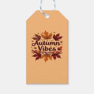 Autumn Vibes Cozy Fall Leaves Design Gift Tags