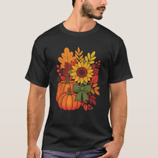 Autumn Vibes Cozy Season Pumpkin Patch Fall Celebr T-Shirt
