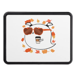 Autumn Vibes Cute Ghost Classic T-Shirt Trailer Hitch Cover