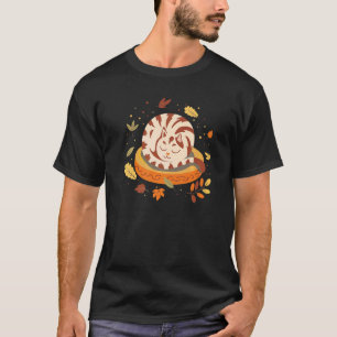 Autumn Vibes Cute Kitten Sleepy Cat Fall Season Le T-Shirt
