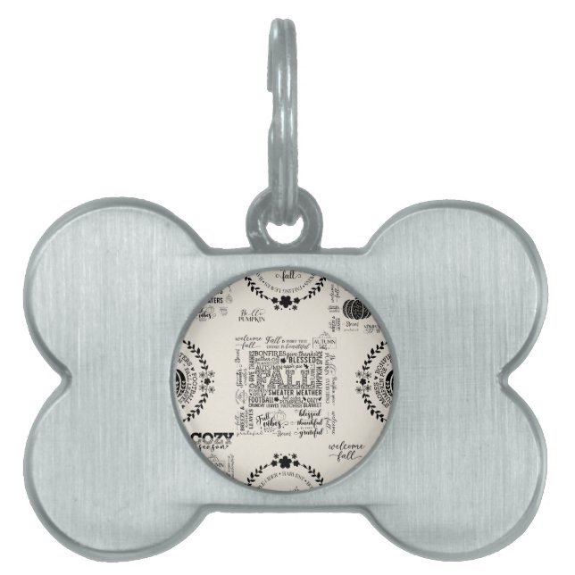 Autumn Vibes Dog ID Tags (Front)