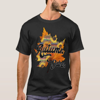 Autumn Vibes Fall Leaf Halloween T-Shirt