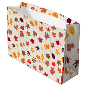 Autumn Vibes Fall Leaves Large Gift Bag