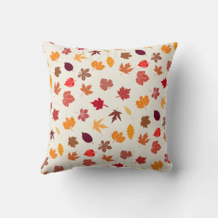 Autumn Vibes Fall Leaves Throw Pillow