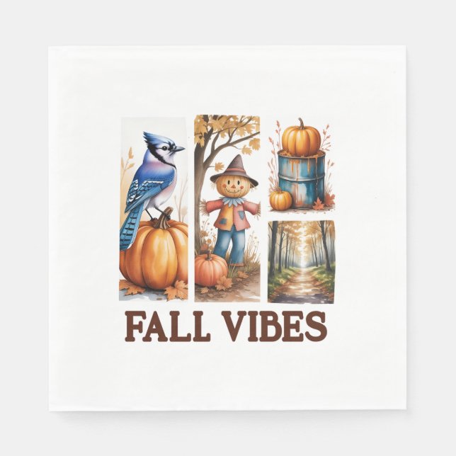 Autumn Vibes Fall Vibes Napkin (Front)