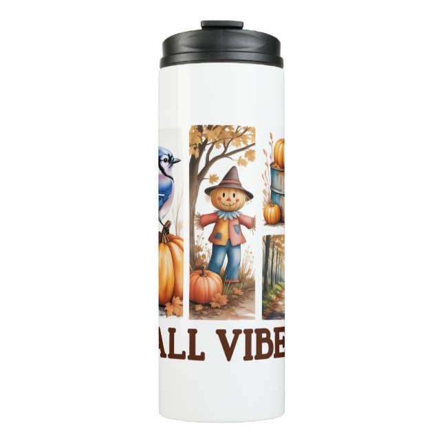 Autumn Vibes Fall Vibes Thermal Tumbler (Front)