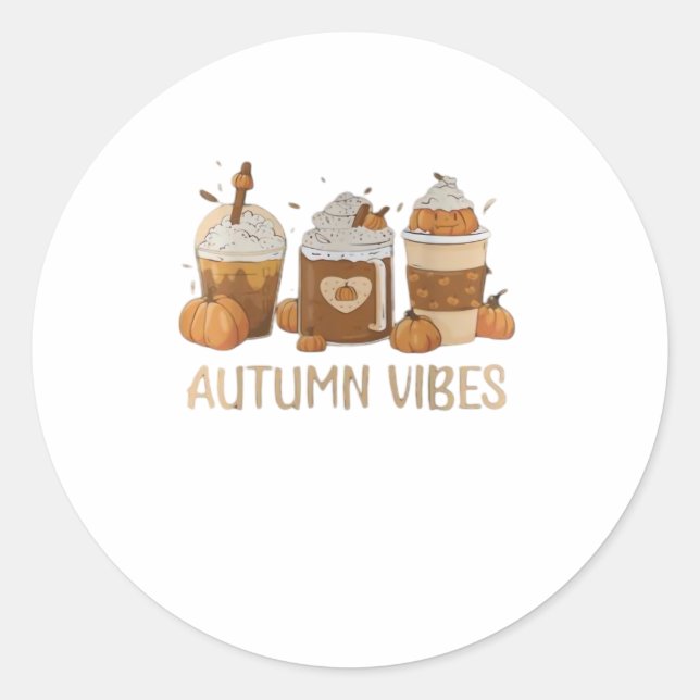 AUTUMN VIBES Oversized T-Shirt.png Classic Round Sticker (Front)