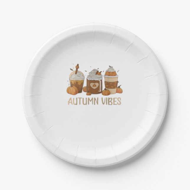 AUTUMN VIBES Oversized T-Shirt.png Paper Plate (Front)