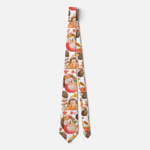 Autumn vibes Pattern Porcupine Tie
