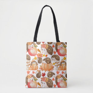 Autumn vibes Pattern Porcupine Tote Bag