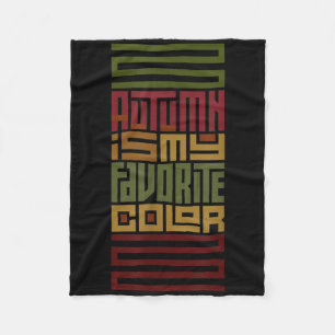 Autumn Vibes Retro Typography Block Lettering Fall Fleece Blanket