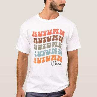 Autumn Vibes Vintage Retro Style Love Fall Thanksg T-Shirt