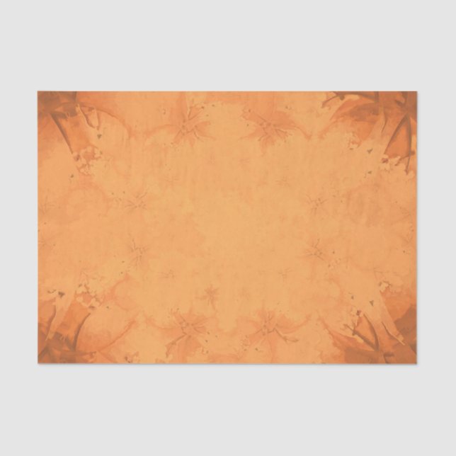 Autumn Victorian Brown Orange Pattern Tissue Paper (Front)