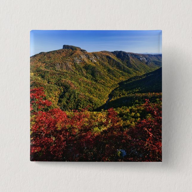 Autumn view of Linville Gorge often called the 2 Inch Square Button (Front)