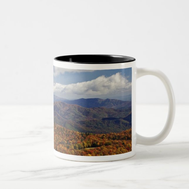 Autumn view of Southern Appalachian Mountains Two-Tone Coffee Mug (Right)