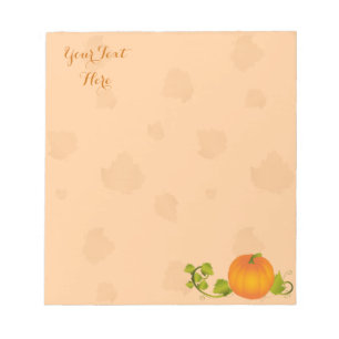 Autumn Vine Pumpkin with Customizable Text Notepad