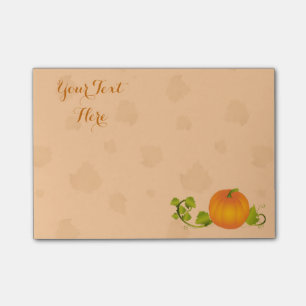Autumn Vine Pumpkin with Customizable Text Post-it Notes