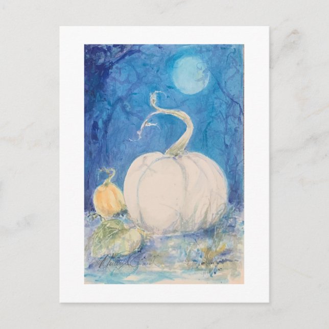 Autumn Vines Pumpkin Fall Maureen Girard Postcard (Front)