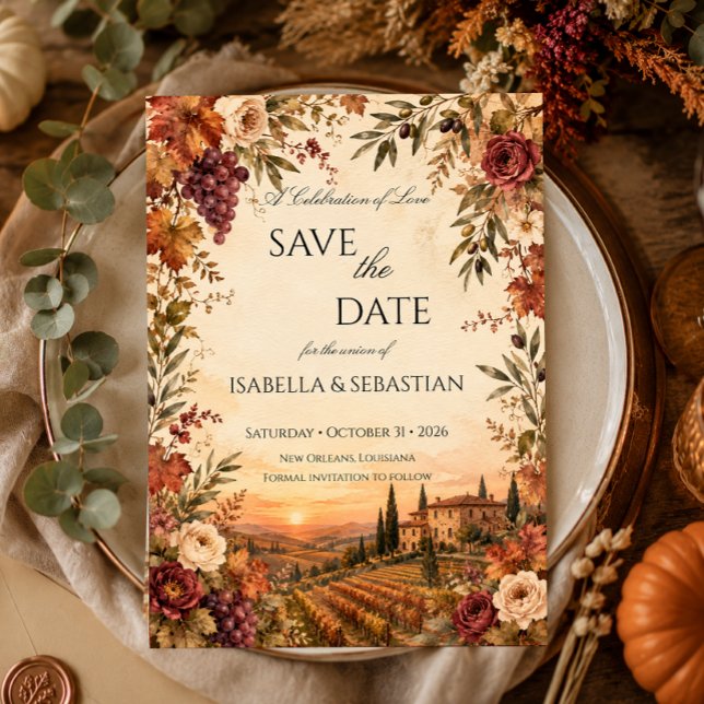 Autumn Vineyard Wedding Save The Date (Creator Uploaded)