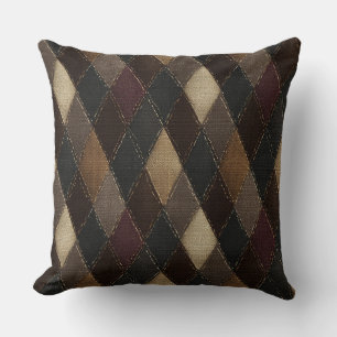 Autumn Vintage Argyle Throw Pillow