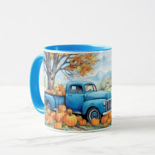 Autumn Vintage Pickup and Pumpkins Mug