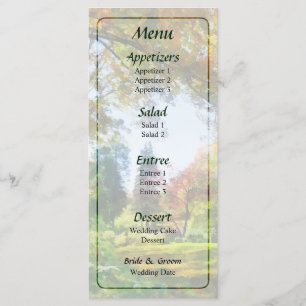 Autumn Vista Wedding Menu