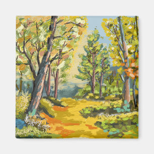 Autumn walk in the undergrowth. magnet