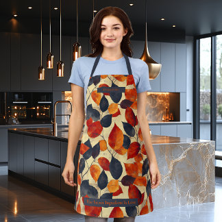 Autumn Warmth with Vibrant Fall Leaves - Seasonal Apron