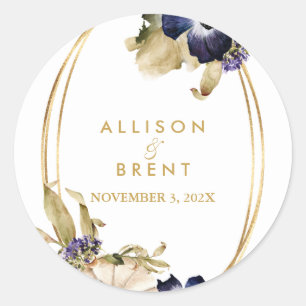 Autumn Watercolor Classic Round Sticker