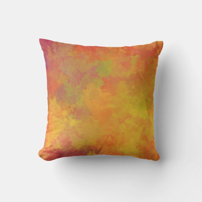 Autumn Watercolor – Cozy Fall Artistic Vibes Throw Pillow (Front)