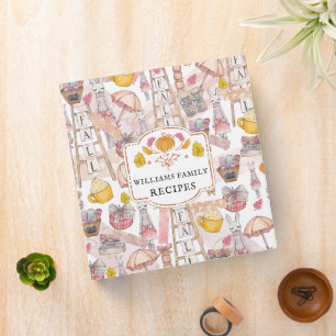 Autumn Watercolor Fall Personalized Recipes Binder