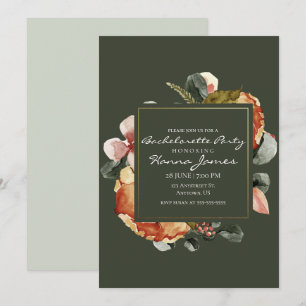 Autumn Watercolor Floral Bachelorette Party Invitation
