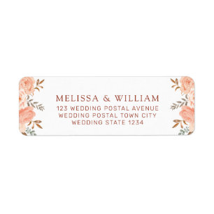 Autumn Watercolor Floral Return Address