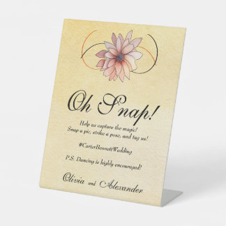 Autumn Watercolor Floral Terracotta Yellow Wedding Pedestal Sign