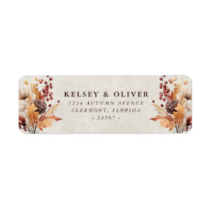 Autumn Watercolor Floral Wedding Bride Groom