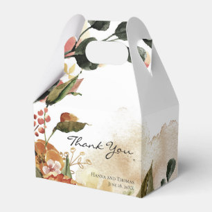 Autumn Watercolor Floral Wedding Rustic Wedding Favor Box